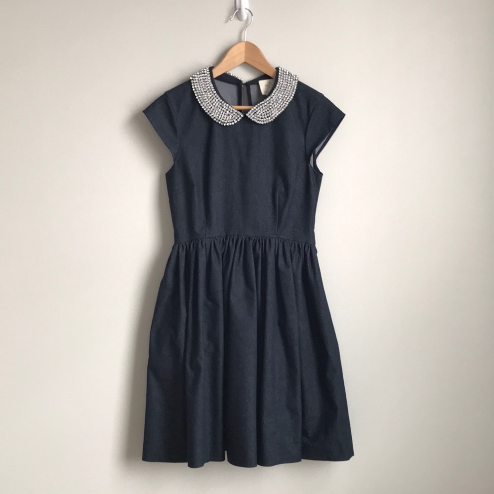 Kate Spade Kimberly Dress with Rhinestone Collar